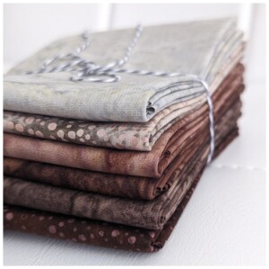 *Maggie's Favorites* Neutral Brown Batiks - fat quarter bundle