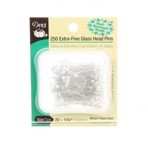 Dritz Extra Fine Glass Head Pin Size 23 - 1 3/8in 250ct